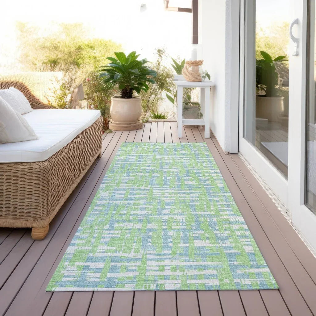 LOOMLAN Rugs Zarifa Green Washable Indoor-Outdoor Rug