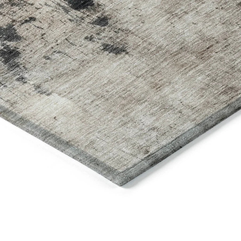 LOOMLAN Rugs Zehara Brown Washable Indoor-Outdoor Rug