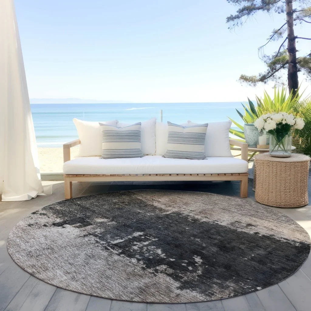 LOOMLAN Rugs Zehara Brown Washable Indoor-Outdoor Rug