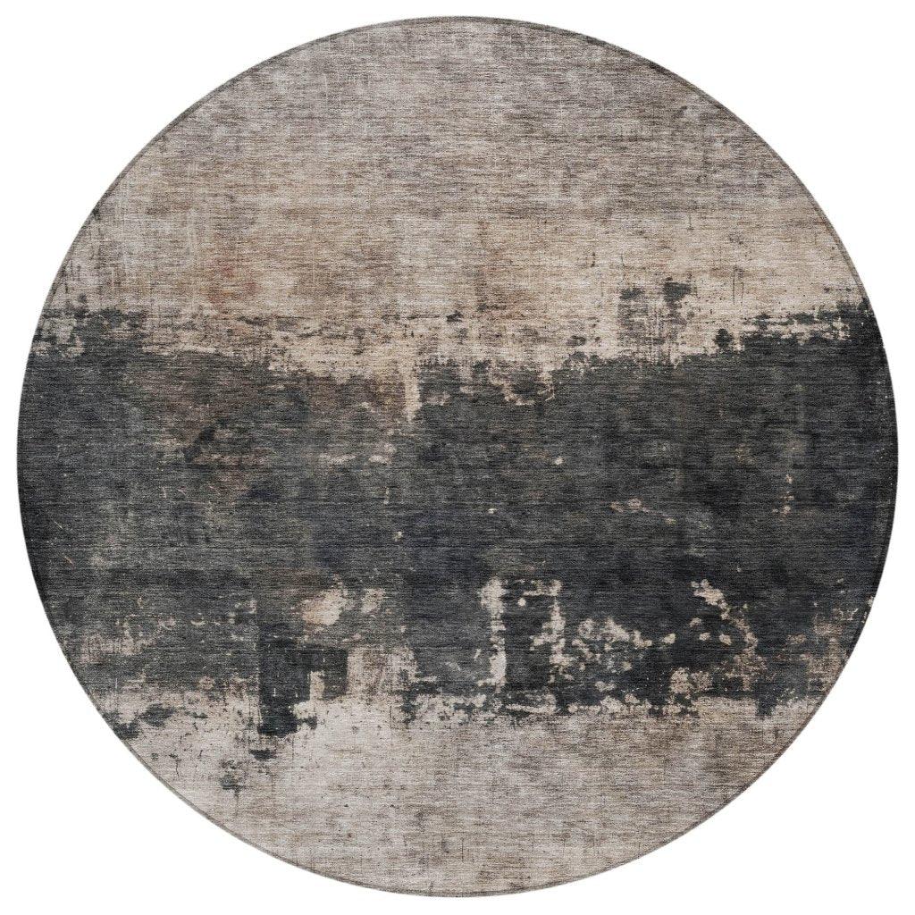 LOOMLAN Rugs Zehara Brown Washable Indoor-Outdoor Rug