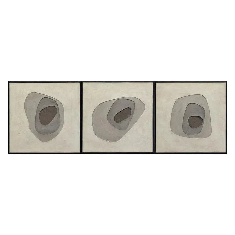 SUNPAN Zen Garden Set Of 3 Wall Art With Black