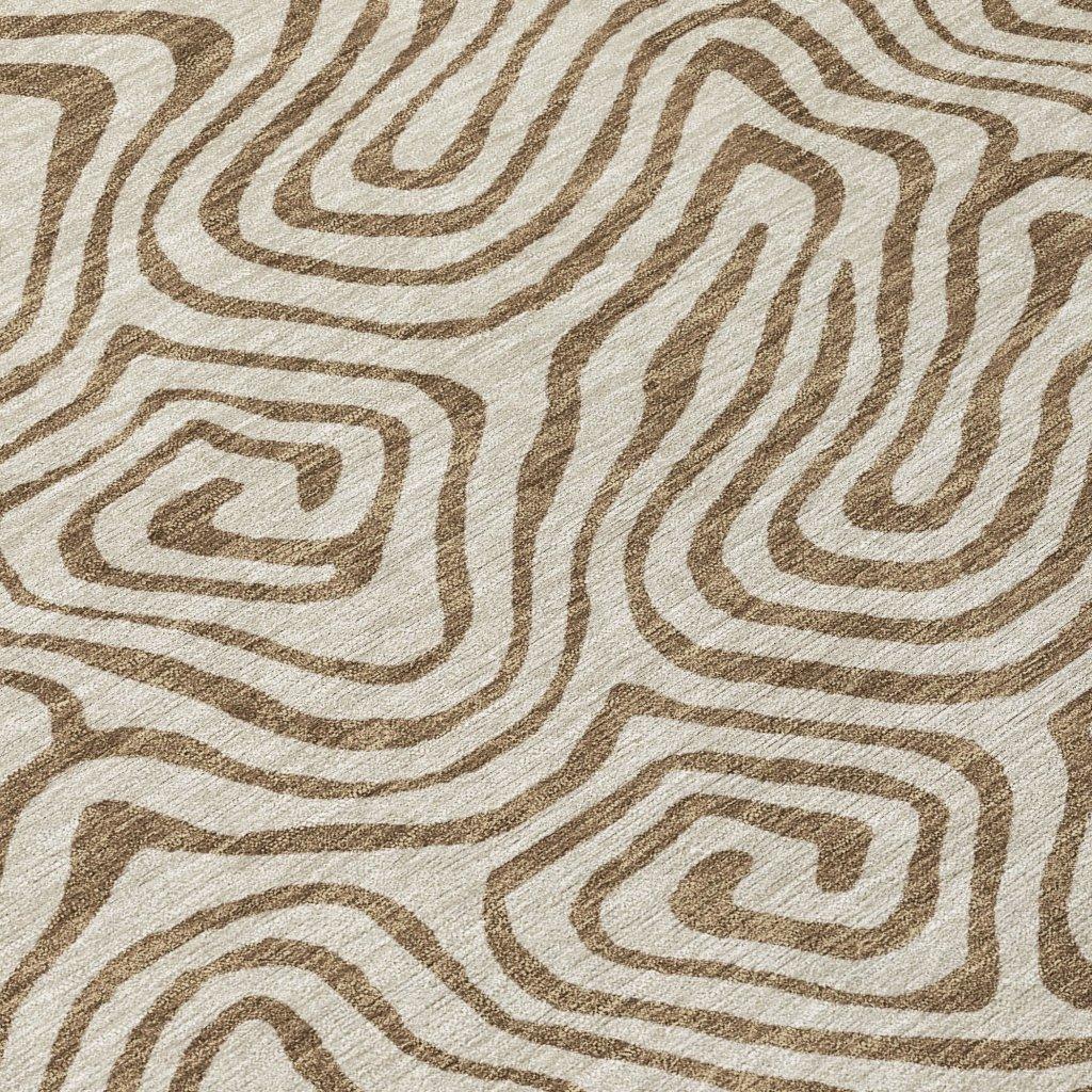 LOOMLAN Rugs Zena Beige Washable Indoor-Outdoor Rug