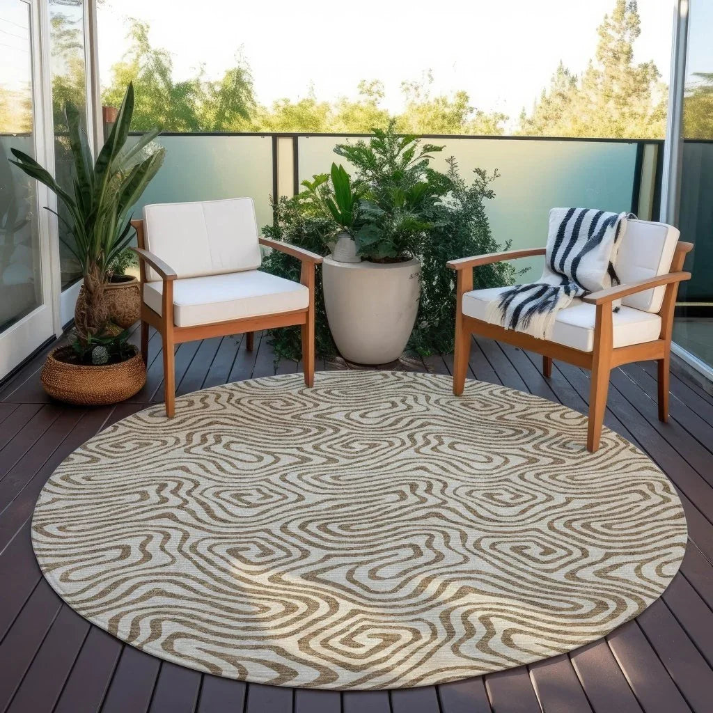 LOOMLAN Rugs Zena Beige Washable Indoor-Outdoor Rug