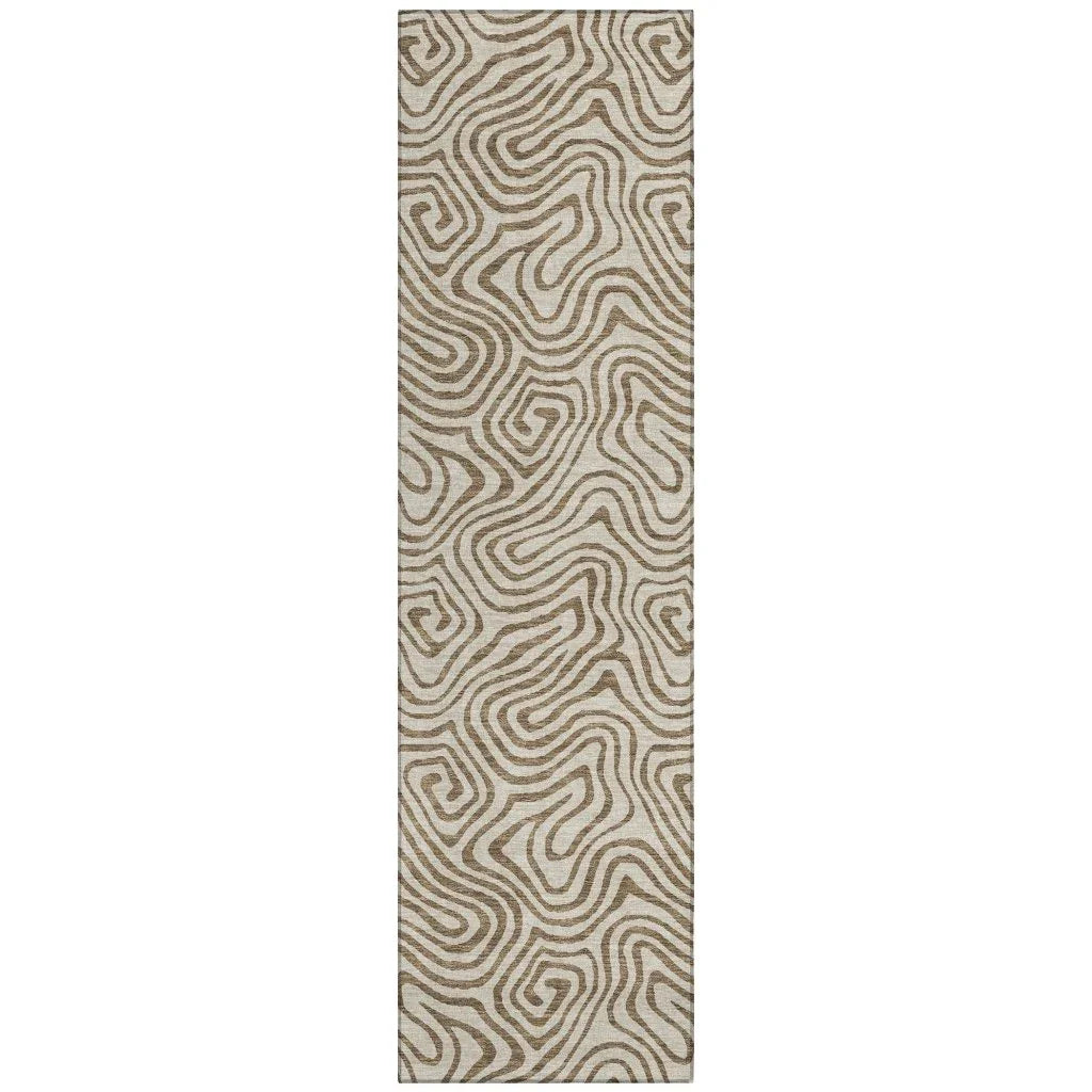 LOOMLAN Rugs Zena Beige Washable Indoor-Outdoor Rug