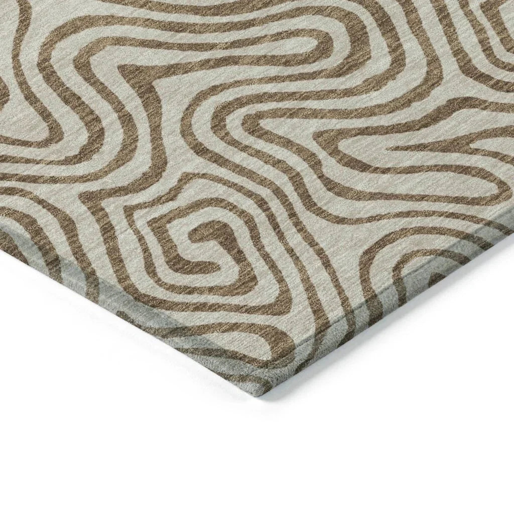 LOOMLAN Rugs Zena Beige Washable Indoor-Outdoor Rug
