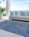 LOOMLAN Rugs Zena Blue Washable Indoor-Outdoor Rug