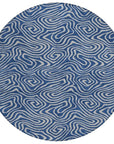 LOOMLAN Rugs Zena Blue Washable Indoor-Outdoor Rug