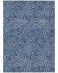 LOOMLAN Rugs Zena Blue Washable Indoor-Outdoor Rug