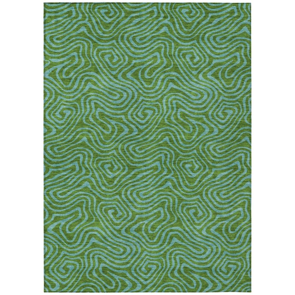 LOOMLAN Rugs Zena Green Washable Indoor-Outdoor Rug
