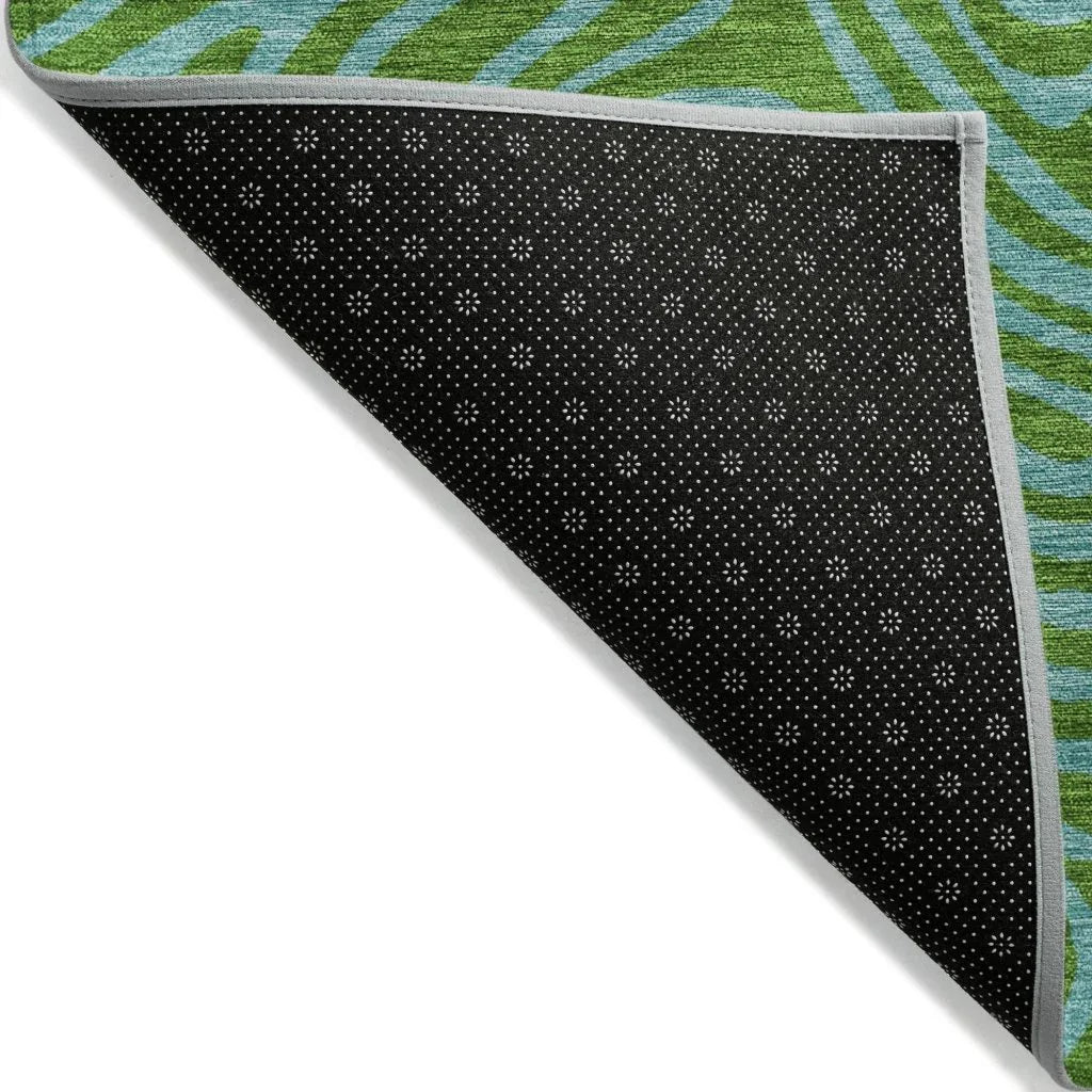 LOOMLAN Rugs Zena Green Washable Indoor-Outdoor Rug