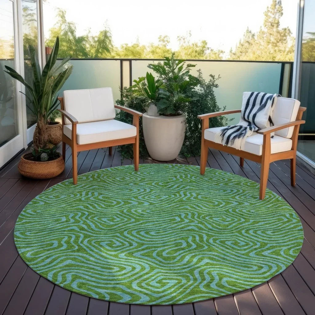 LOOMLAN Rugs Zena Green Washable Indoor-Outdoor Rug