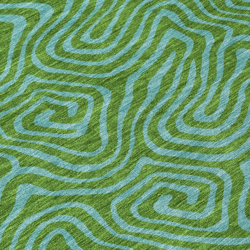 LOOMLAN Rugs Zena Green Washable Indoor-Outdoor Rug