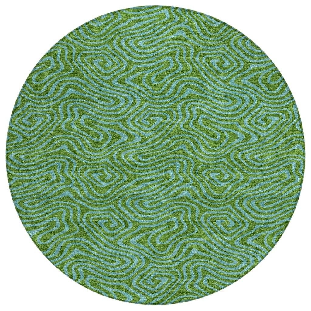 LOOMLAN Rugs Zena Green Washable Indoor-Outdoor Rug