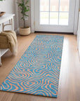 LOOMLAN Rugs Zena Teal Washable Indoor-Outdoor Rug