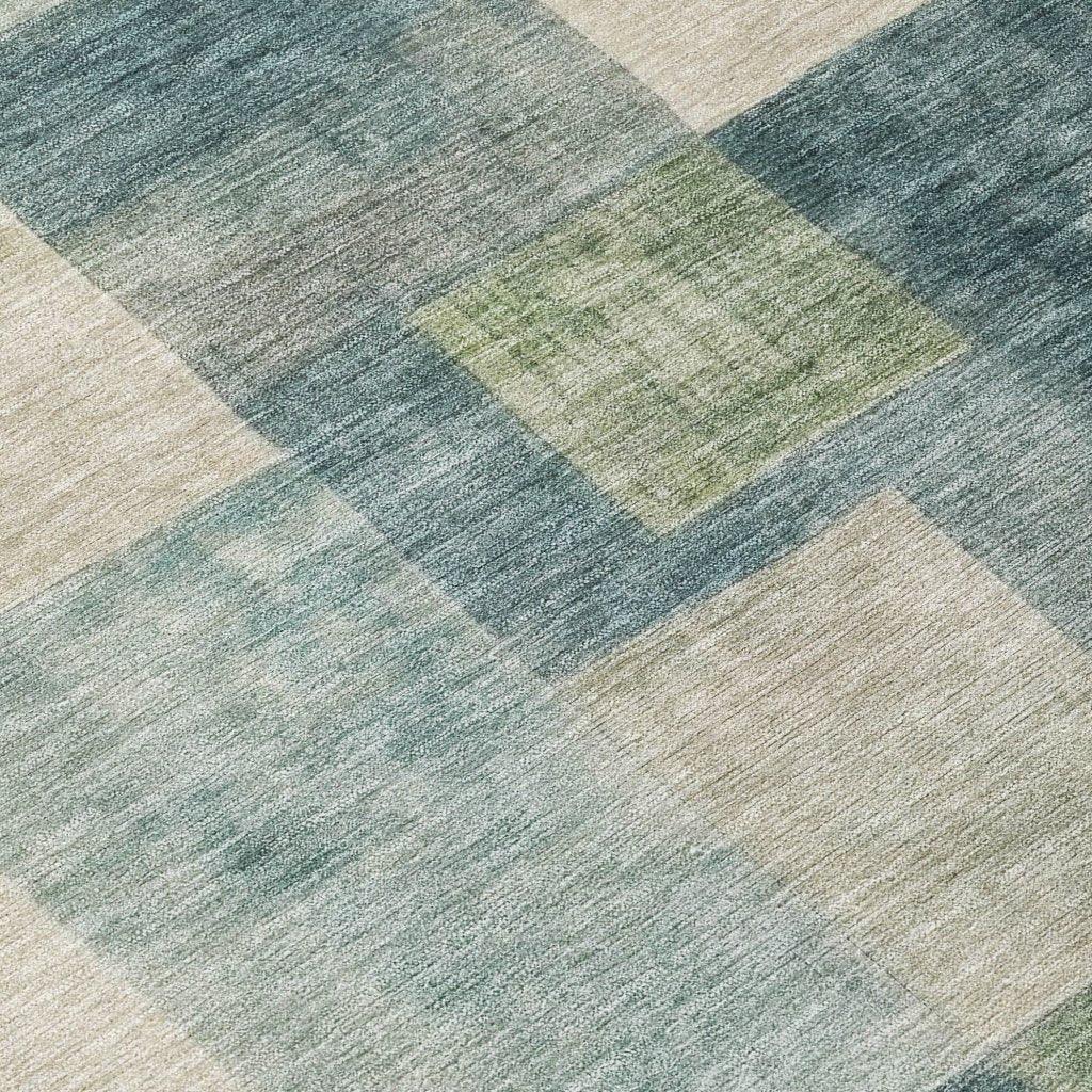 LOOMLAN Rugs Zenia Blue Washable Indoor-Outdoor Rug