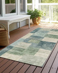 LOOMLAN Rugs Zenia Blue Washable Indoor-Outdoor Rug