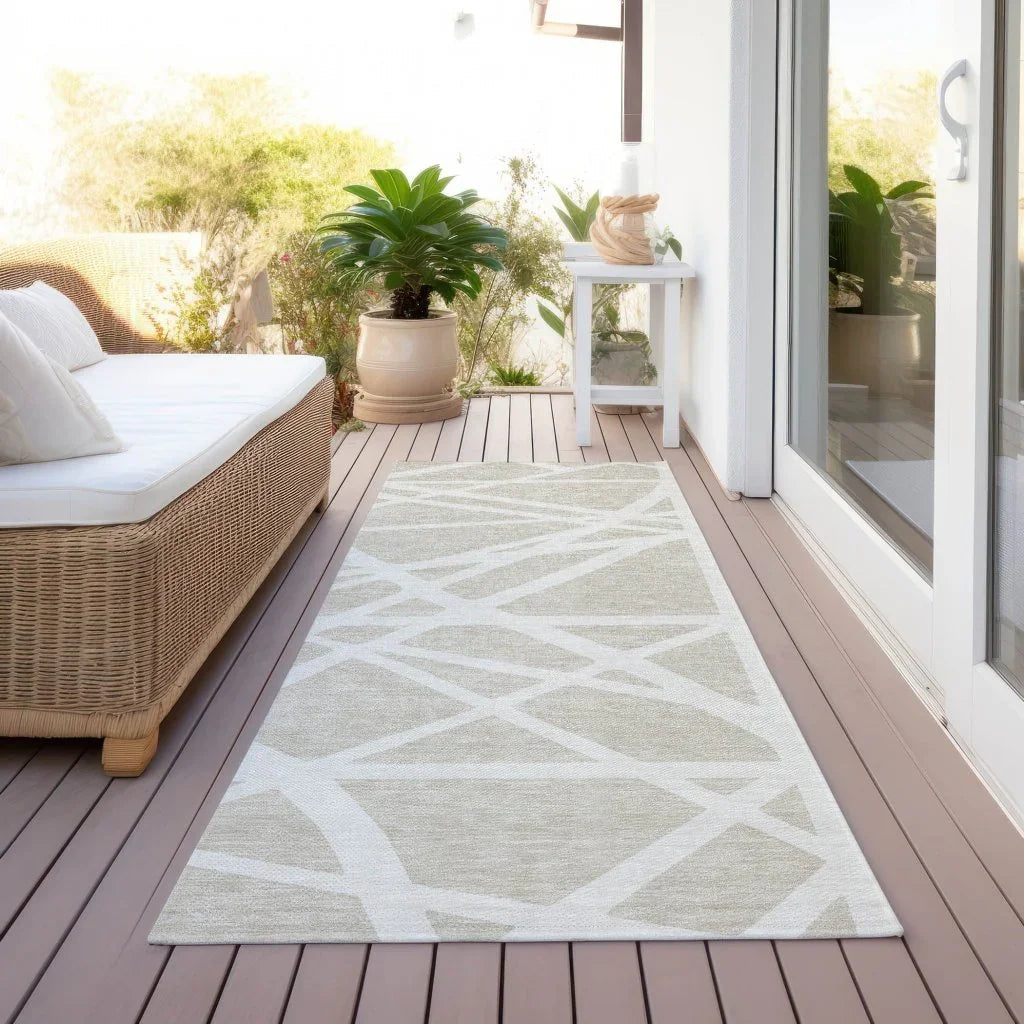 LOOMLAN Rugs Zephina Beige Washable Indoor-Outdoor Rug