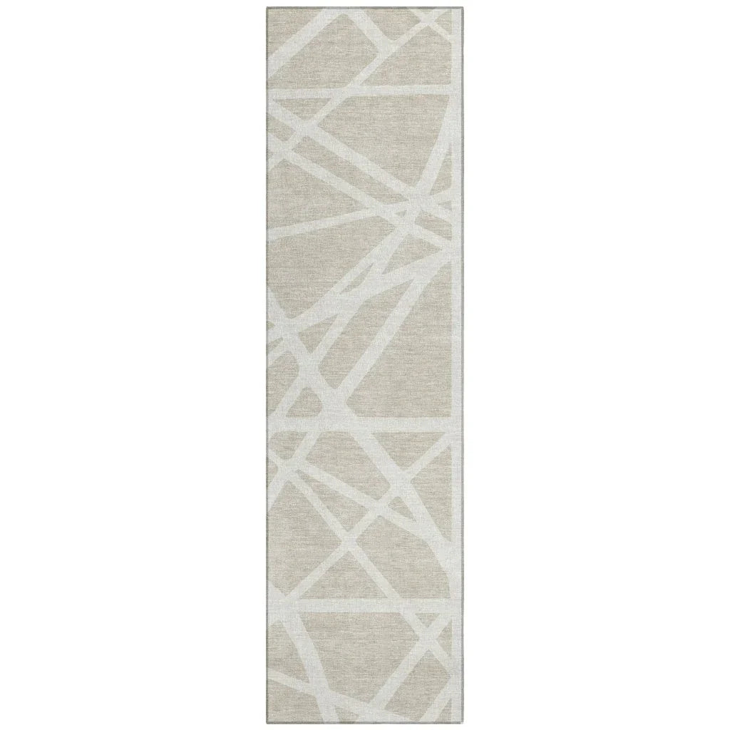 LOOMLAN Rugs Zephina Beige Washable Indoor-Outdoor Rug