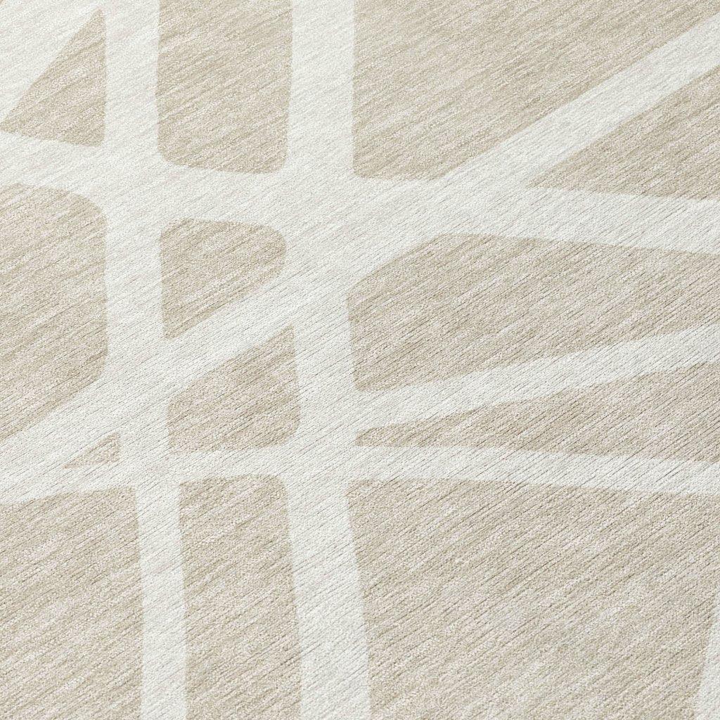 LOOMLAN Rugs Zephina Beige Washable Indoor-Outdoor Rug