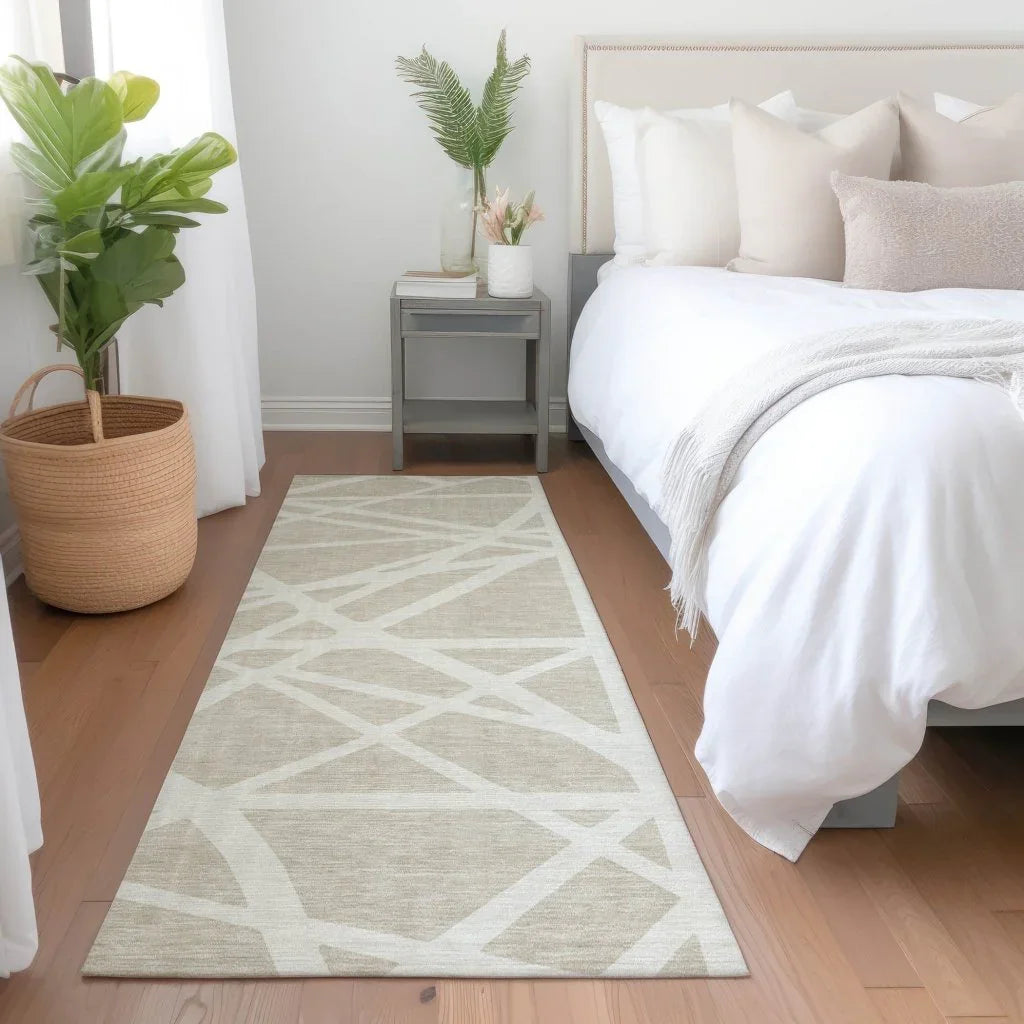 LOOMLAN Rugs Zephina Beige Washable Indoor-Outdoor Rug