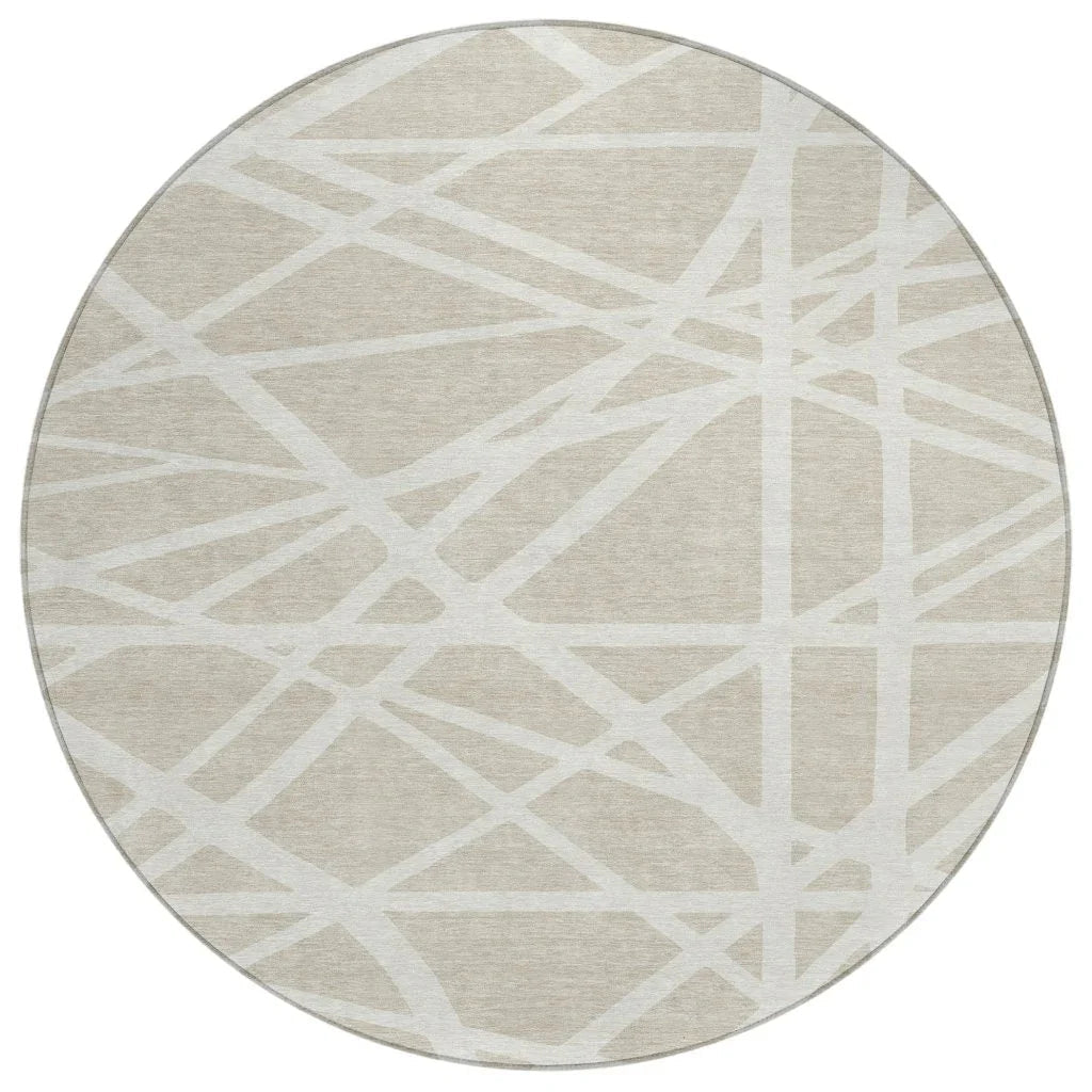 LOOMLAN Rugs Zephina Beige Washable Indoor-Outdoor Rug