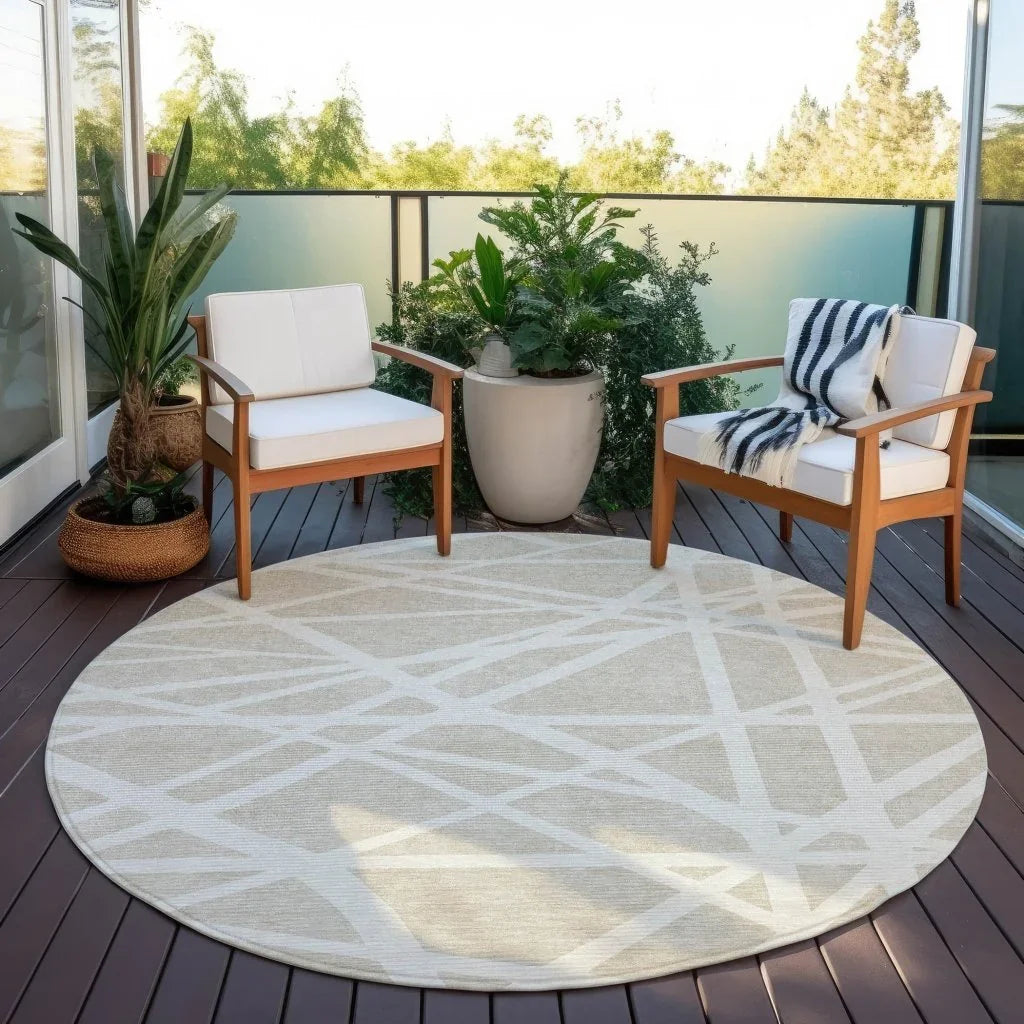 LOOMLAN Rugs Zephina Beige Washable Indoor-Outdoor Rug