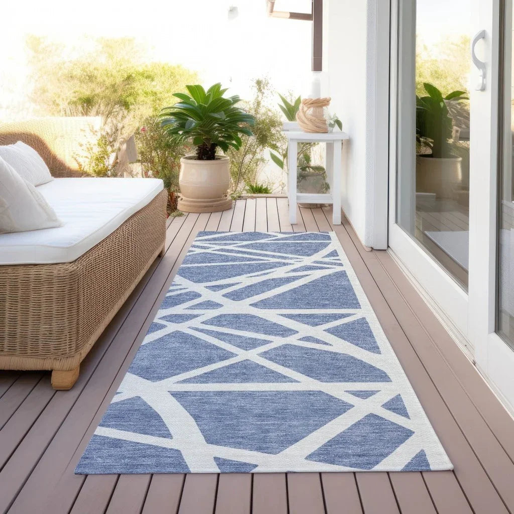 LOOMLAN Rugs Zephina Denim Washable Indoor-Outdoor Rug