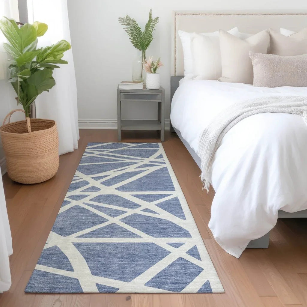 LOOMLAN Rugs Zephina Denim Washable Indoor-Outdoor Rug