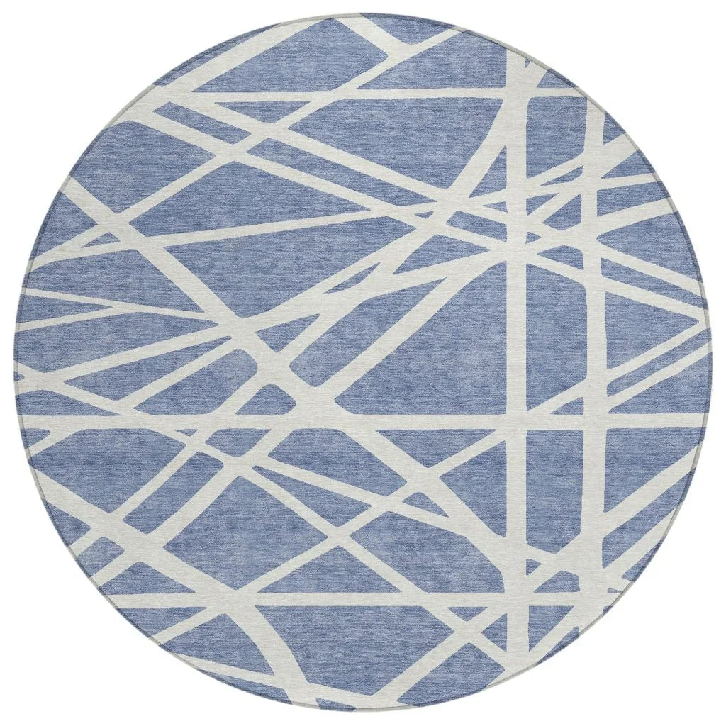 LOOMLAN Rugs Zephina Denim Washable Indoor-Outdoor Rug