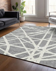 LOOMLAN Rugs Zephina Gray Washable Indoor-Outdoor Rug