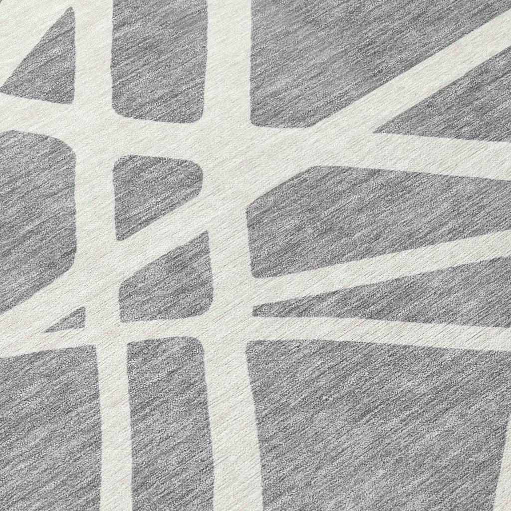 LOOMLAN Rugs Zephina Gray Washable Indoor-Outdoor Rug