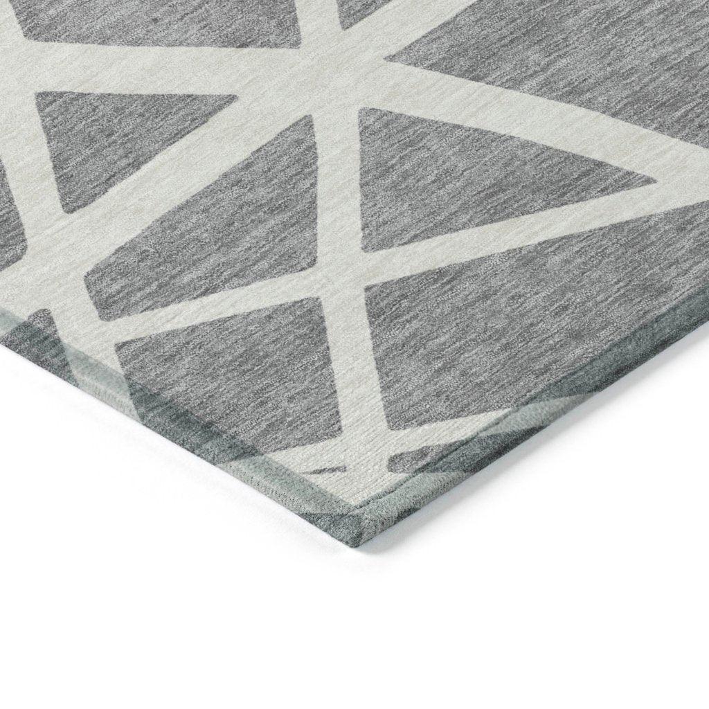 LOOMLAN Rugs Zephina Gray Washable Indoor-Outdoor Rug