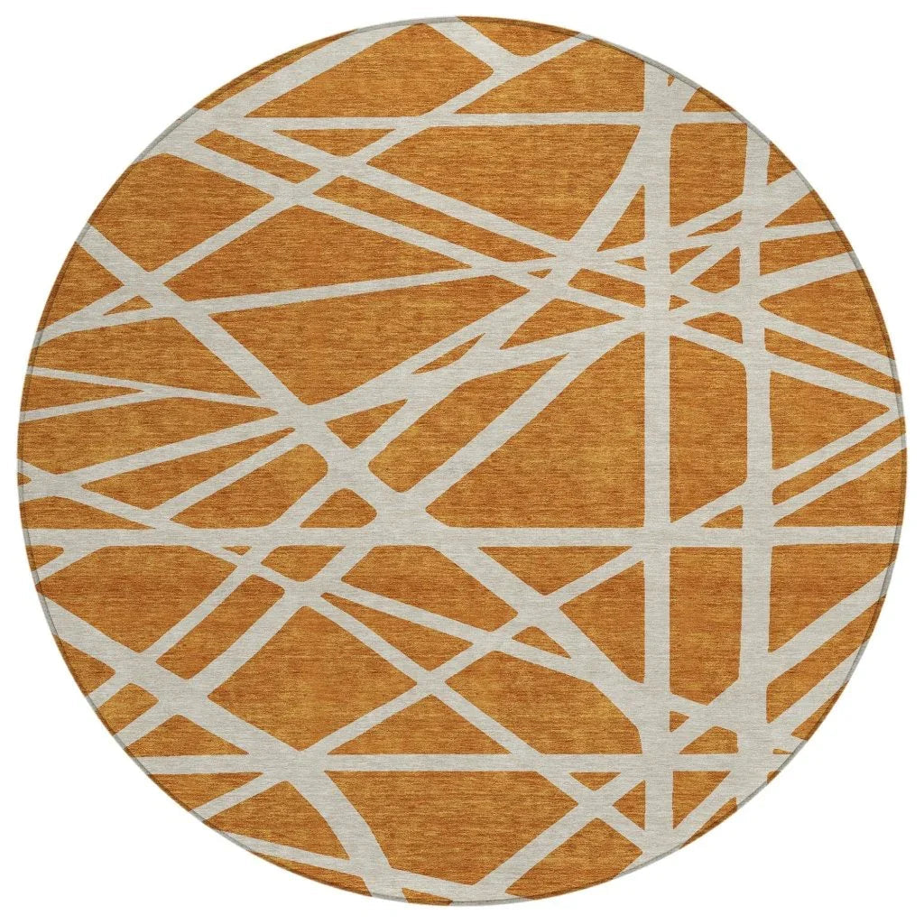 LOOMLAN Rugs Zephina Orange Washable Indoor-Outdoor Rug