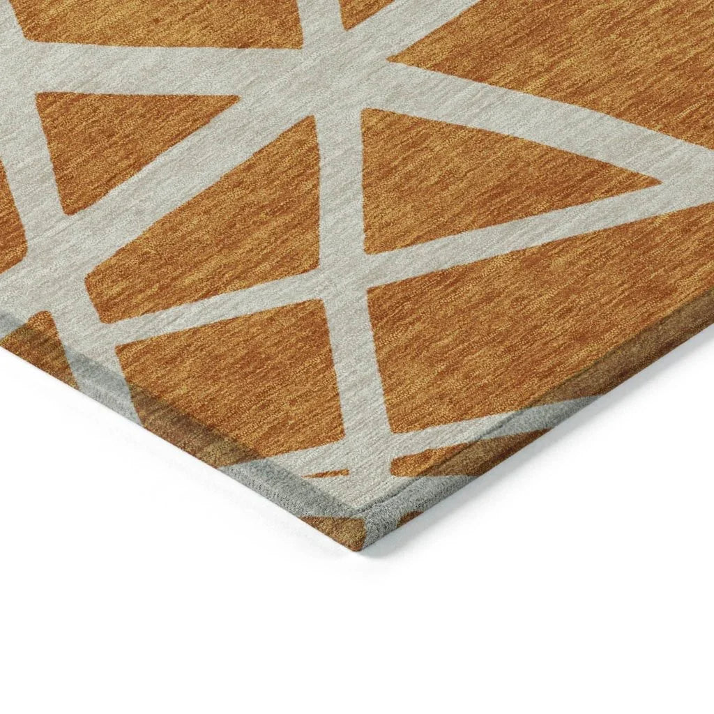 LOOMLAN Rugs Zephina Orange Washable Indoor-Outdoor Rug