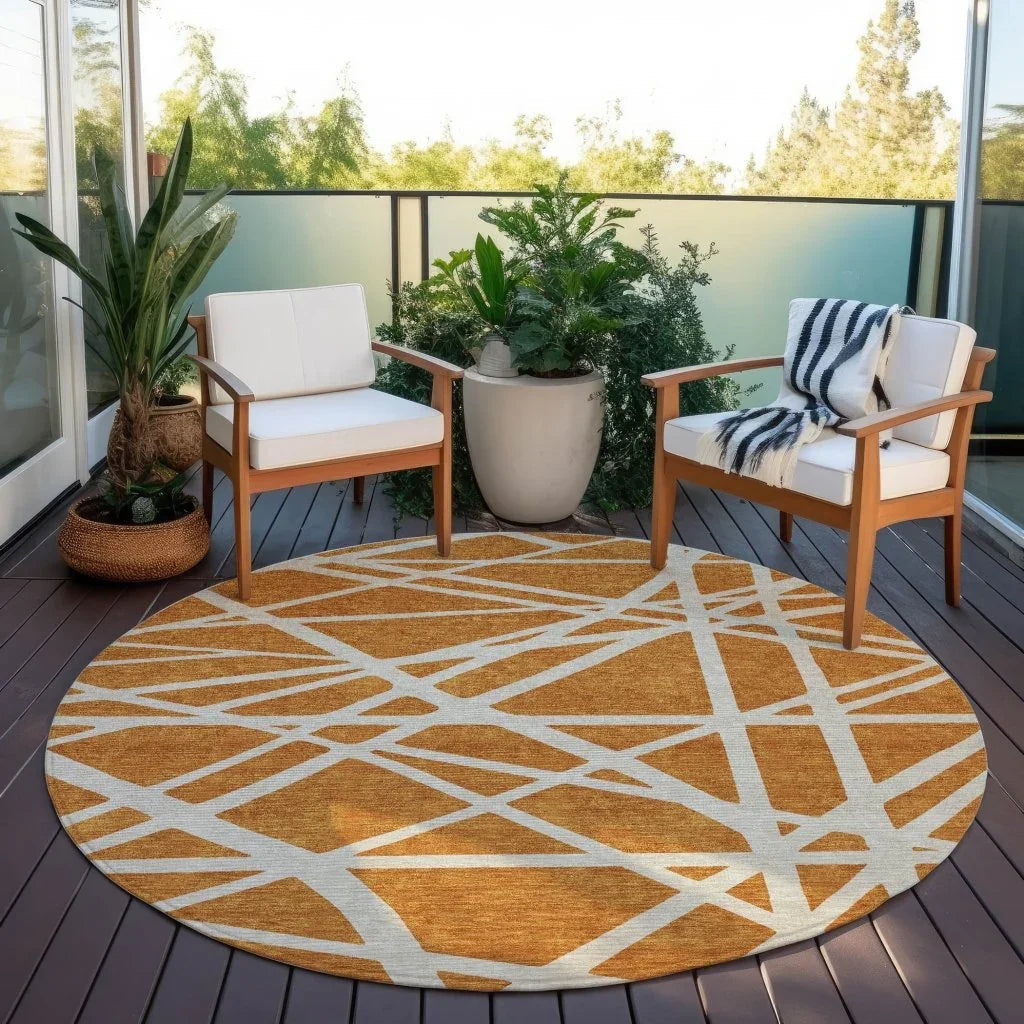 LOOMLAN Rugs Zephina Orange Washable Indoor-Outdoor Rug