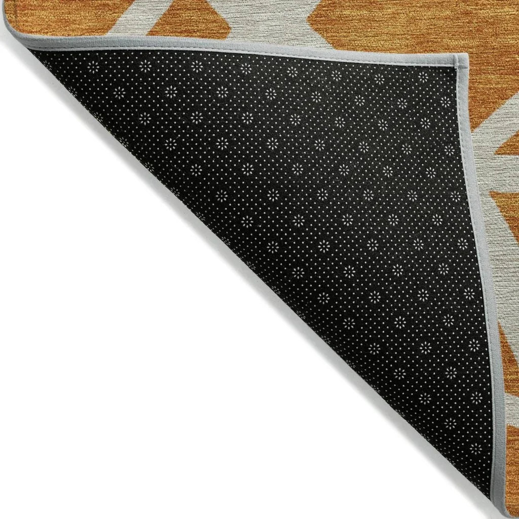 LOOMLAN Rugs Zephina Orange Washable Indoor-Outdoor Rug