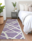 LOOMLAN Rugs Zephina Purple Washable Indoor-Outdoor Rug