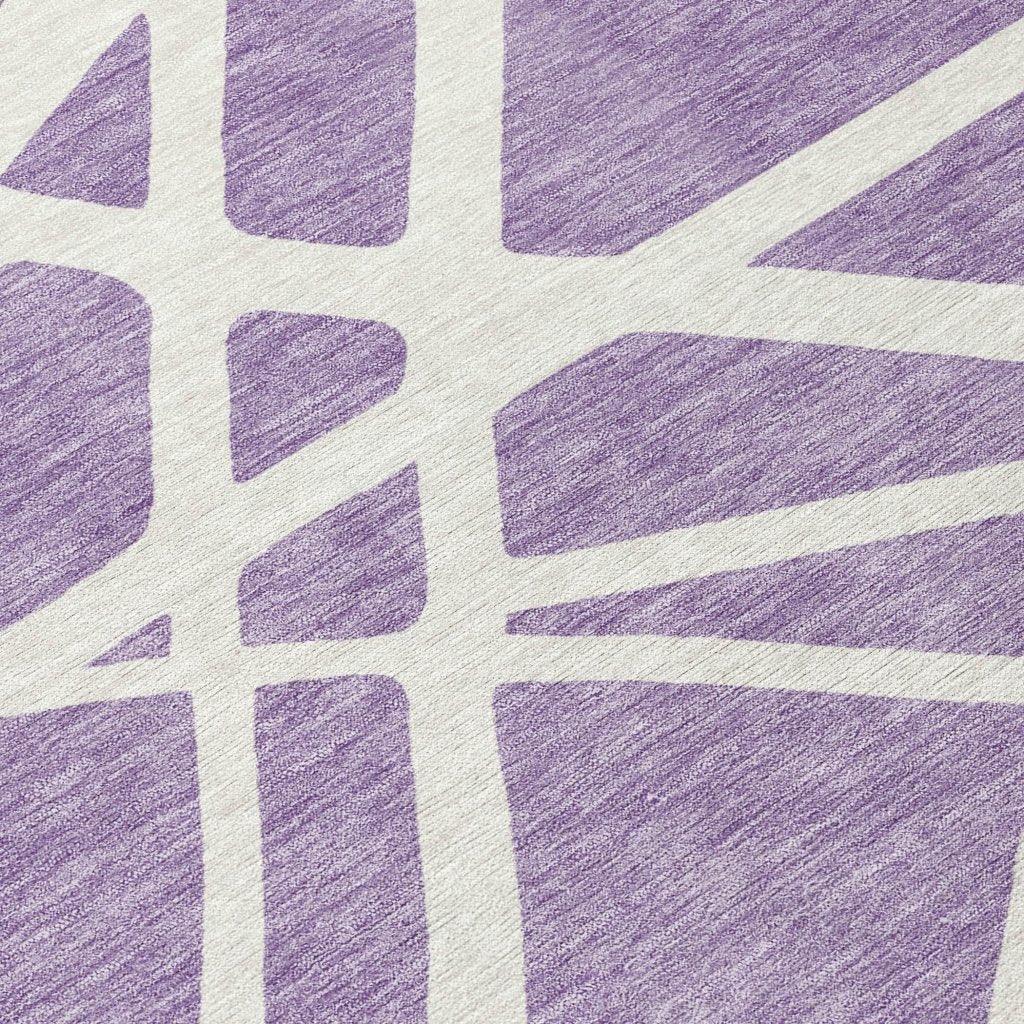 LOOMLAN Rugs Zephina Purple Washable Indoor-Outdoor Rug