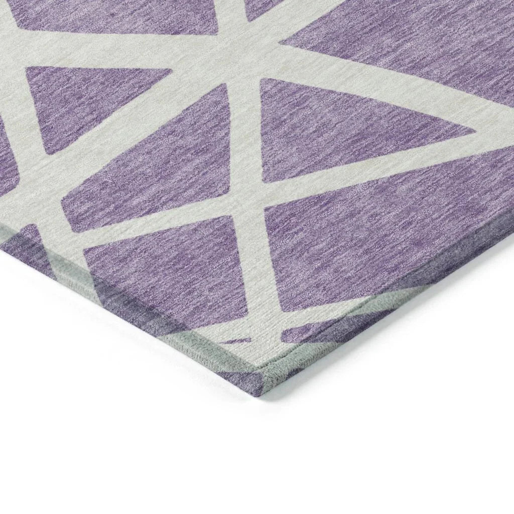 LOOMLAN Rugs Zephina Purple Washable Indoor-Outdoor Rug