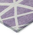 LOOMLAN Rugs Zephina Purple Washable Indoor-Outdoor Rug