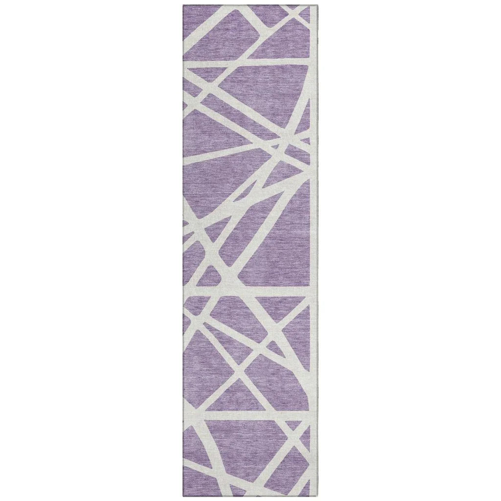 LOOMLAN Rugs Zephina Purple Washable Indoor-Outdoor Rug
