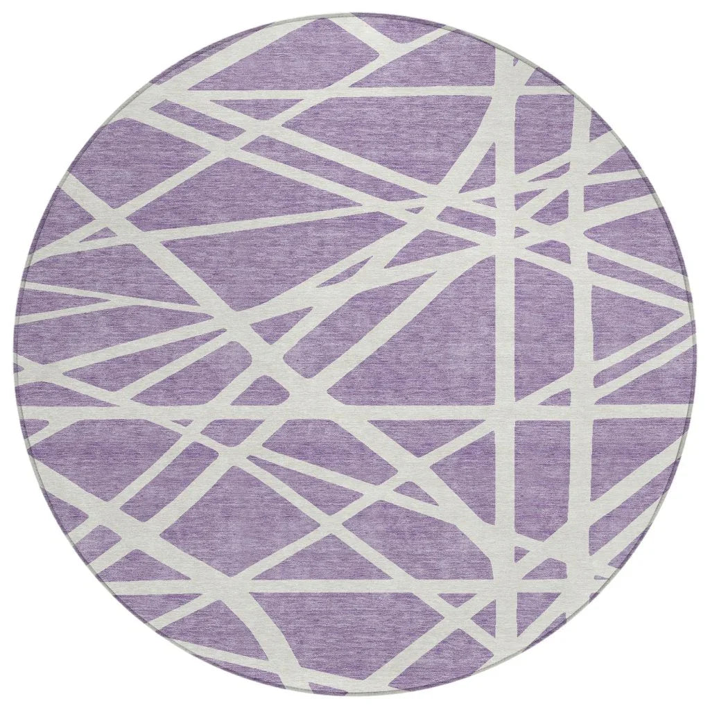 LOOMLAN Rugs Zephina Purple Washable Indoor-Outdoor Rug