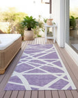LOOMLAN Rugs Zephina Purple Washable Indoor-Outdoor Rug