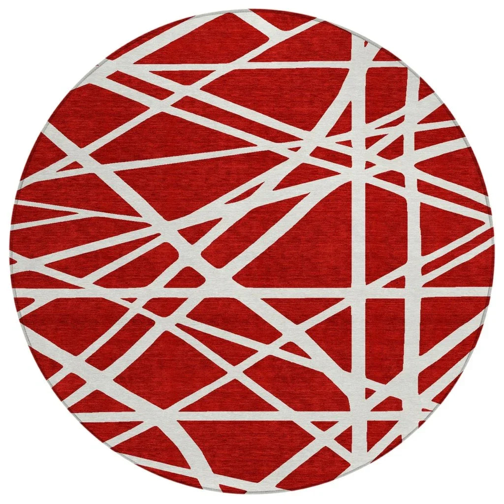 LOOMLAN Rugs Zephina Red Washable Indoor-Outdoor Rug