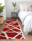 LOOMLAN Rugs Zephina Red Washable Indoor-Outdoor Rug