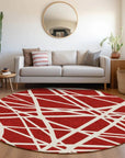 LOOMLAN Rugs Zephina Red Washable Indoor-Outdoor Rug