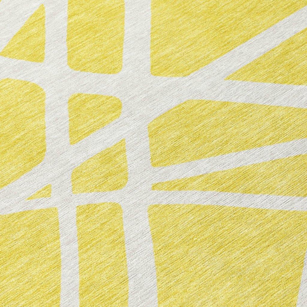 LOOMLAN Rugs Zephina Yellow Washable Indoor-Outdoor Rug