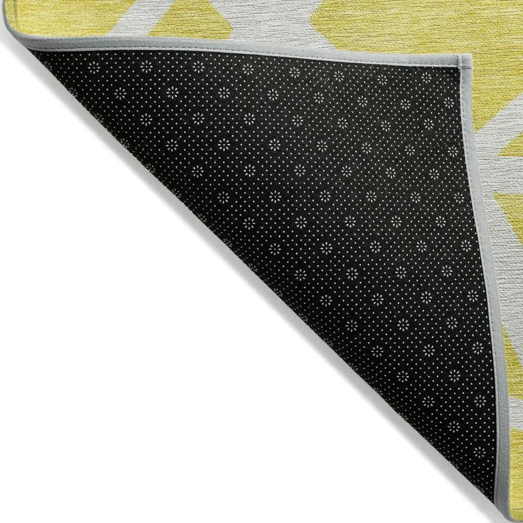 LOOMLAN Rugs Zephina Yellow Washable Indoor-Outdoor Rug