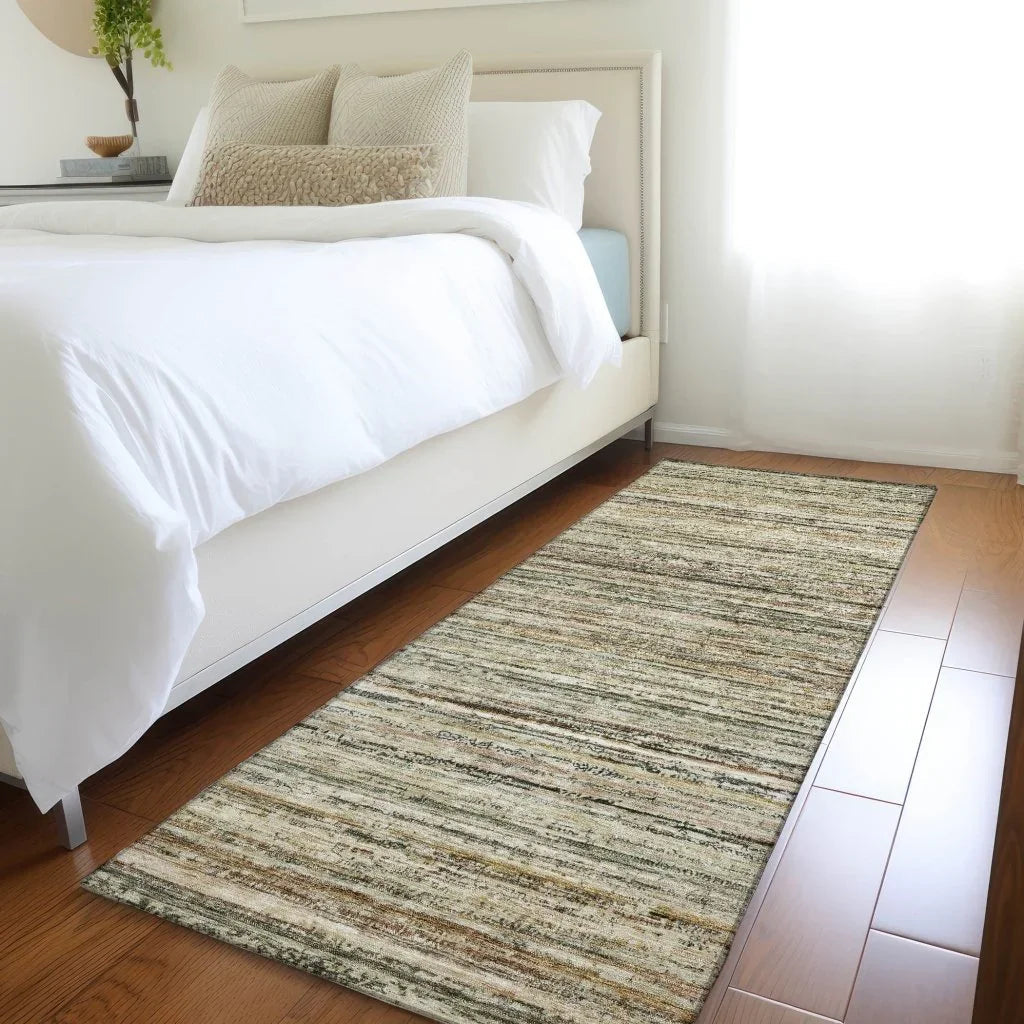 LOOMLAN Rugs Zephyna Brown Washable Indoor-Outdoor Rug
