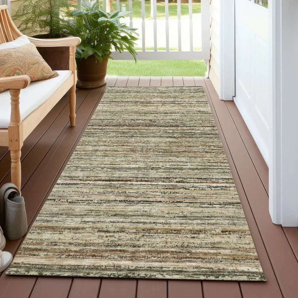 LOOMLAN Rugs Zephyna Brown Washable Indoor-Outdoor Rug